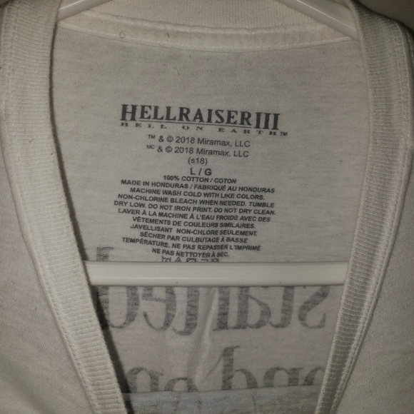 Hellraiser 3 Pinhead White Graphic Tee Adult Size Large - Picture 5 of 7